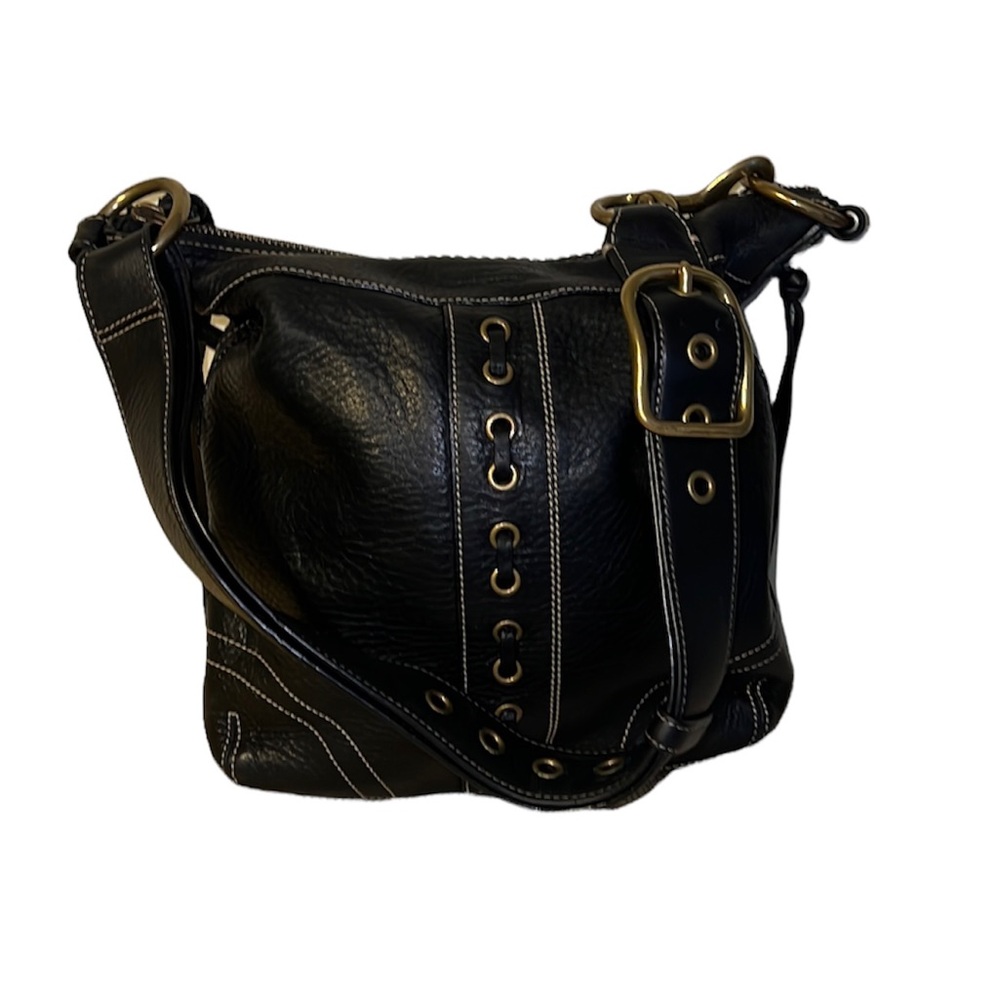 Authentic Vintage black Leather Coach crossbody /shoulder  Bag F-10399